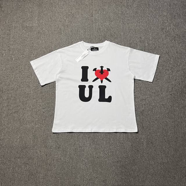 Uk02#Unknown Iloveul Tee 爱心印花短袖 Size：S M L Xl Color：白色