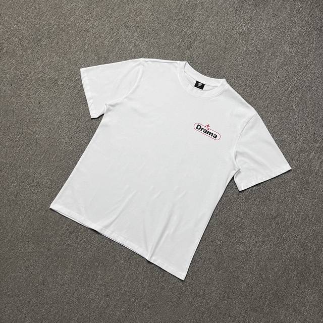Dc06# 实拍图 Drama Call Logo Tee 纯棉短袖 230G纯棉双纱 高克重螺纹 不松不垮 Color：白色 Size:S M L Xl