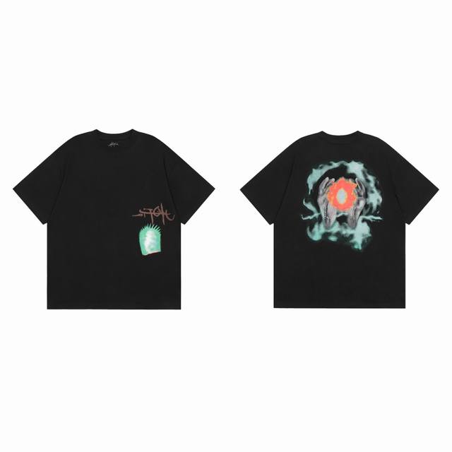 T123 # 白底图 Travis Scott Cactus Utopia 乌托邦联名专辑款 32支240G纯棉布料 300G定织罗文久穿不松垮手感柔软细腻 印
