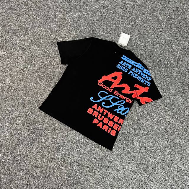 Art-209#实拍图 Arte Good Energy T-Shirt 印花短袖 230G纯棉双纱 订制全套辅料 Color：黑色 Size：S M L Xl