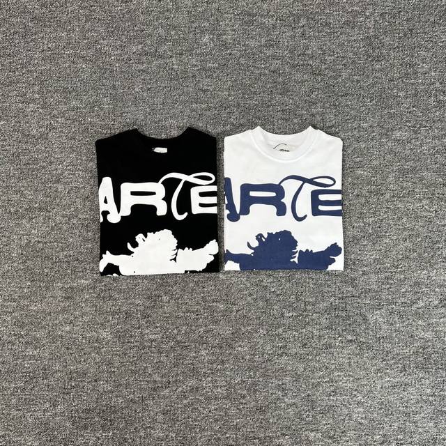 Art-211#实拍图 Arte Big Flowers T-Shirt 花卉短袖 230G纯棉双纱 订制全套辅料 Color：白色 黑色 Size：S M L