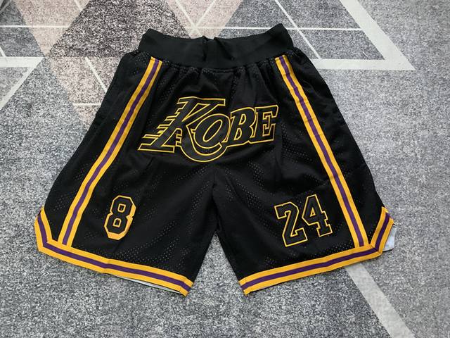 款号：K70 顶级刺绣版本 Just Don Nba Los Angeles Lakers Team Shorts 科比主场客场Nba 洛杉矶湖人队Kobe 刺