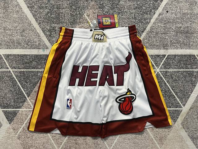 款号K49 顶级刺绣版本 实拍图 Just Don Nba Miami Heat Team Shorts 贾斯顿 Nba 迈阿密热火队24赛季 刺绣球裤 篮球短