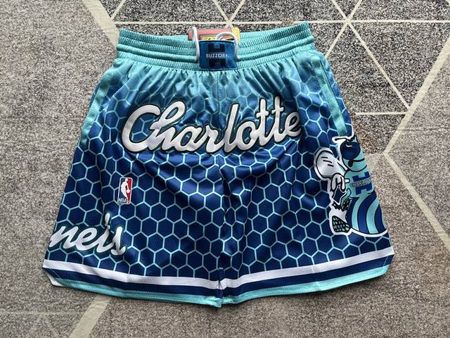 款号 K27 Mitchell &Ness X Just Don联名黄蜂队复古刺绣球裤 篮球短裤 Just Don Nba 球队球裤系列单品 -定制优质网眼布面
