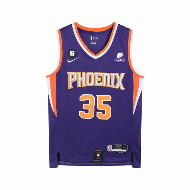 款号S0035 白底细节图 独家新款 Nike Nba凯文杜兰特35号球衣 太阳队新款立体字母复古杜兰特球衣 字母和英文采用高品质密锈 领口采用圆领设计 上身效