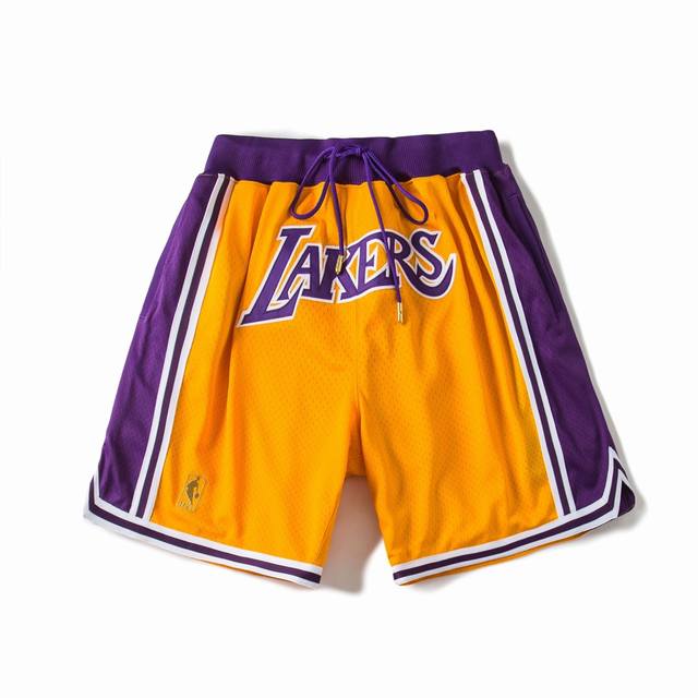 款号K03 顶级刺绣版本 白底细节图 Just Don Nba Los Angeles Lakers Team Shorts 科比詹姆斯主场客场Nba 洛杉矶湖