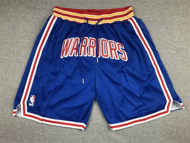 款号K153 顶级刺绣版本 勇士队75周年队城市版口袋裤篮球短裤 Just Don Nba 球队球裤系列单品 -定制优质网眼布面料，Dri-Fit 技术导湿速干