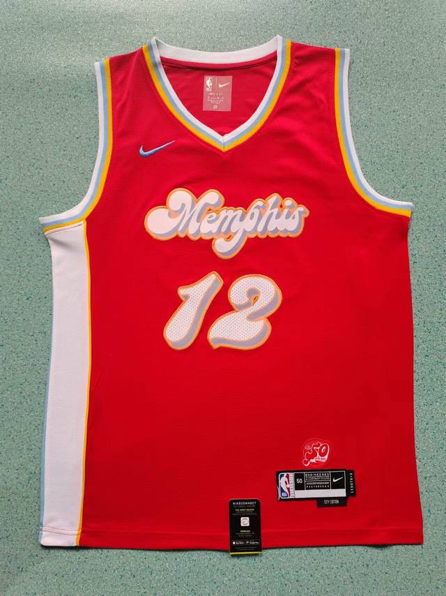 款号：S74 顶级刺绣版本 Nike Nba 25赛季复球衣 Sw球迷版 菲斯灰熊队 莫兰特 12号 官网同步上新 新款选定各路大神上身同款 刺绣背心 字母和英