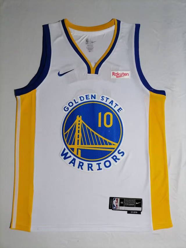 款号S10 顶级刺绣版本带赞助表 吉米巴特勒Icon Edition 城市版球衣Nike Nba勇士队10号刺绣球衣 颜色：白色 尺码：S M L Xl Xxl