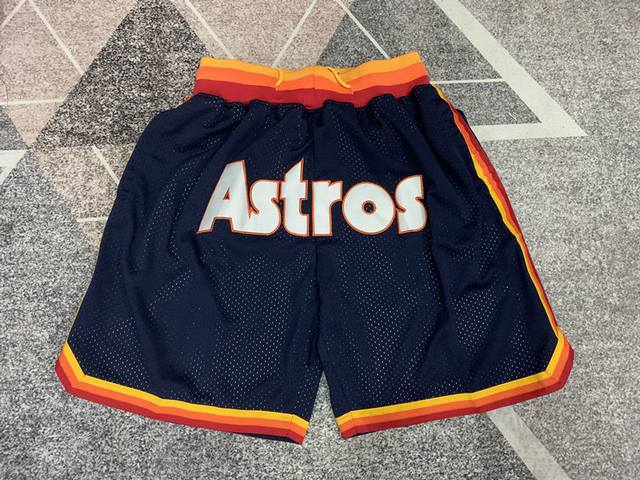 款号K105 顶级刺绣版本 Mitchell &Ness X Just Don联名太空人队复古高街刺绣球裤 篮球短裤 Just Don Nba 球队球裤系列单品