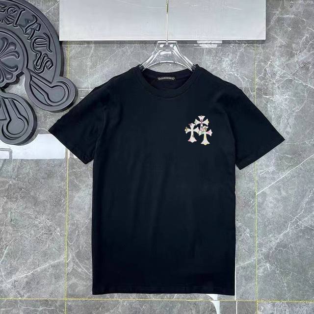 款号Ys39 克罗心Ch万花筒宝剑短袖 版型舒适 男女同款 黑白色S-Xl