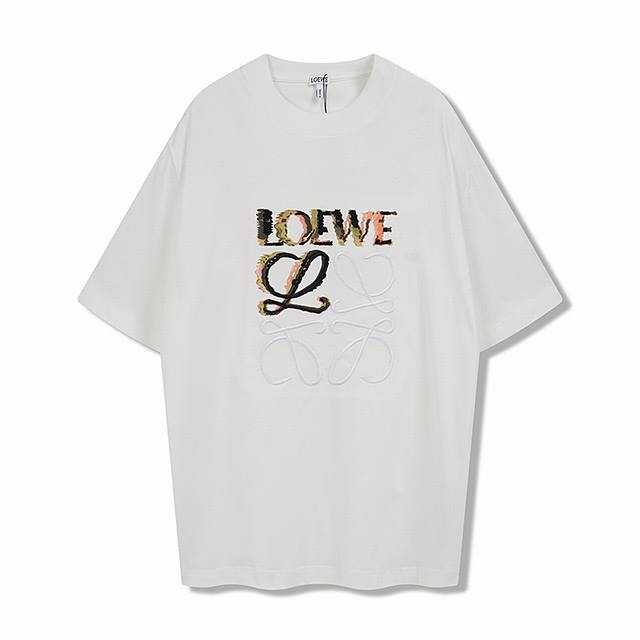 Loewe Anagram幻彩拼色绣花刺绣短袖 尺码Size : Xs S M L