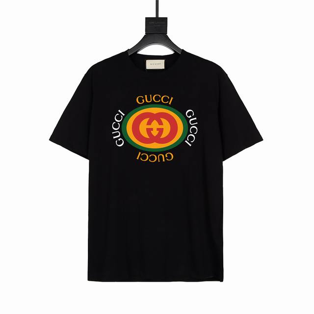 Gucci 古驰胸前印花T恤 定制260G面料 春夏最新砖柜同步 Os落肩版型 时尚又个性 超级百搭好看的一款 男女都非常合适人手必备款 款号：2530 颜色：