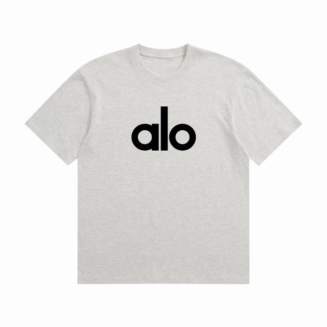 高端品质 Alo 2025Fall 春夏系列 Logo字母短袖T恤 区别普通印花 定织280克32支双纱纯棉面料 宽松版型 男女同款 颜色：白 黑 红 桃粉 蓝