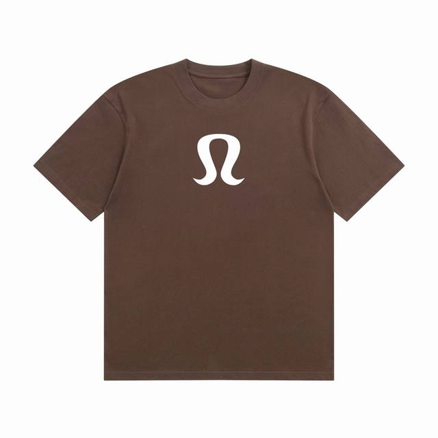 高端品质 Lululemon 2025Fall 春夏系列 标识Logo字体字母短袖T恤 区别普通印花 定织280克32支双纱纯棉面料 宽松版型 男女同款 颜色：