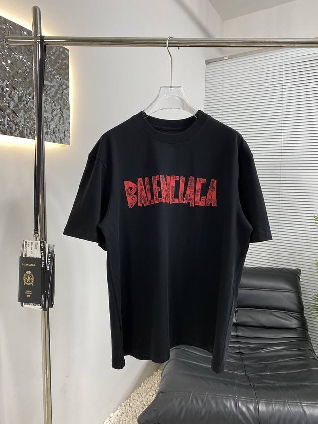 高品质 Balenciaga巴黎25Ss新款胶带短袖T恤 面料采用高克重布料 洗完水260克重 不缩水 不变形 新款胶布封条重叠工艺 实物绝绝子好看！质感十足