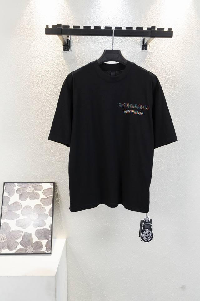 款号K732 Chrome Hearte 克罗心Ch 25Ss迈阿密限定梵文刺绣T恤短袖 轻奢主义男女日常通勤穿搭必备单品正确版本欢迎对比详细特征 280克10