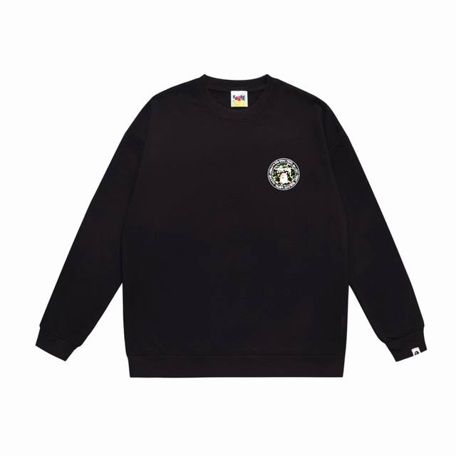 款号Sc519#毛圈 加绒90 顶级版本 Bape×Stussy联名斯图西字母圆领卫衣 采用350克大毛圈 落肩大版型 面料 质感柔软不起球 进口环保印花胶浆