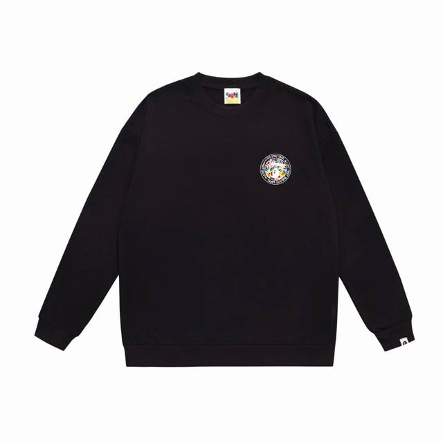款号Sc517#毛圈 加绒90 顶级版本 Bape×Stussy联名斯图西字母圆领卫衣 采用350克大毛圈 落肩大版型 面料 质感柔软不起球 进口环保印花胶浆