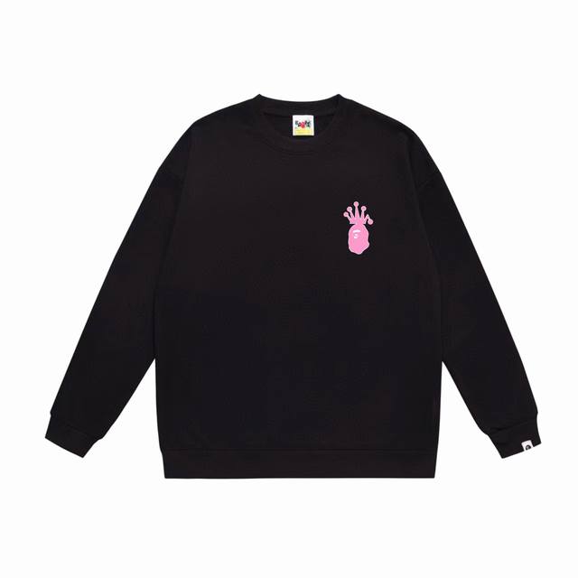 款号Sc509#毛圈 加绒90 顶级版本 Bape×Stussy联名斯图西字母圆领卫衣 采用350克大毛圈 落肩大版型 面料 质感柔软不起球 进口环保印花胶浆
