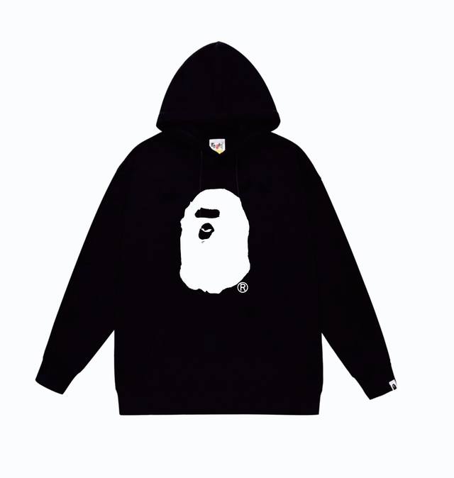 款号Sc868#毛圈 加绒110 顶级版本 Bape Ss24喷墨感猿人头字母印花连帽卫衣 采用380克大毛圈 落肩大版型 面料 质感柔软不起球 进口环保印花胶