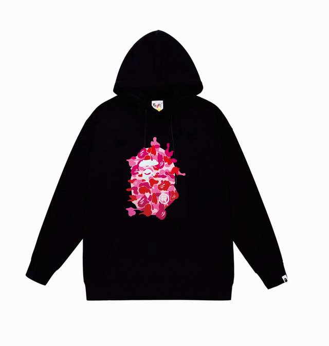 款号Sc846#毛圈 加绒110 顶级版本 Bape Abc Camo Rebuild Big Ape Head Tee重组猿人大头印花图案连帽卫衣 采用380