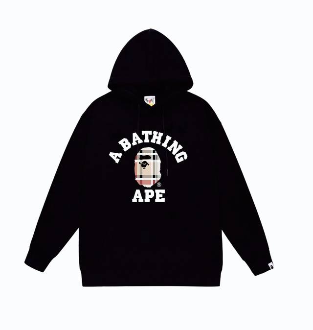 款号Sc822#毛圈 加绒110 顶级版本 Bape猿人格纹图案印花连帽卫衣 采用380克大毛圈 落肩大版型 面料 质感柔软不起球 进口环保印花胶浆 图案鲜明立