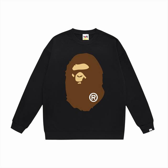款号Sc475#毛圈 加绒90 顶级版本 Bape 经典前后大猿人头圆领卫衣 采用350克大毛圈 落肩大版型 面料 质感柔软不起球 进口环保印花胶浆 图案鲜明立