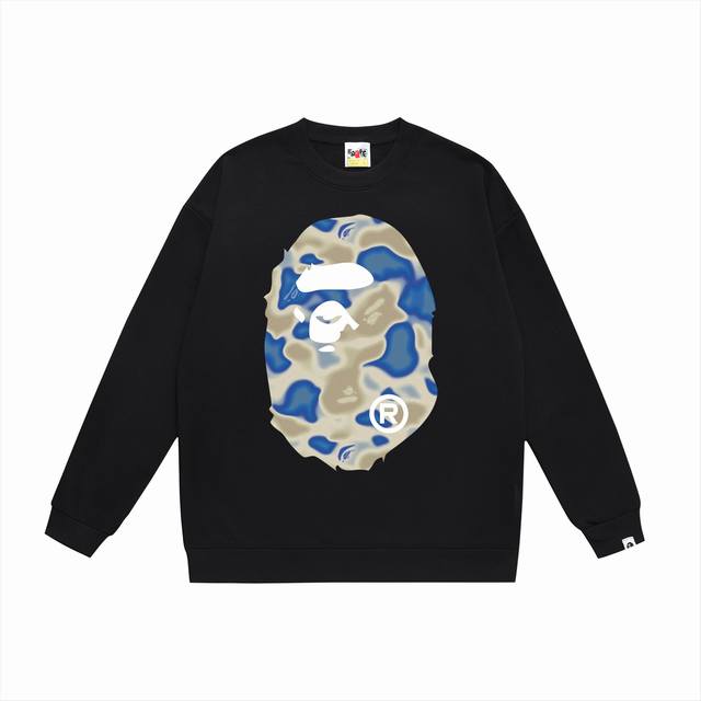 款号Sc474#毛圈 加绒90 顶级版本 Bape Liquid Camo Big Ape大猿人头圆领卫衣 采用350克大毛圈 落肩大版型 面料 质感柔软不起球
