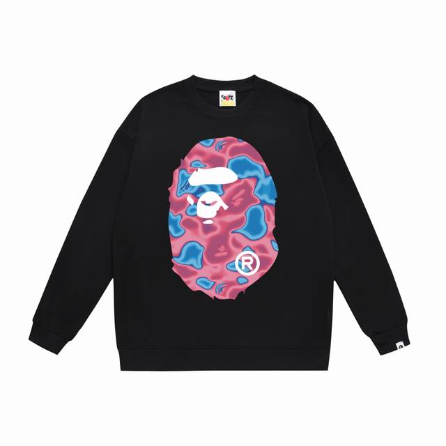 款号Sc474#毛圈 加绒90 顶级版本 Bape Liquid Camo Big Ape大猿人头圆领卫衣 采用350克大毛圈 落肩大版型 面料 质感柔软不起球