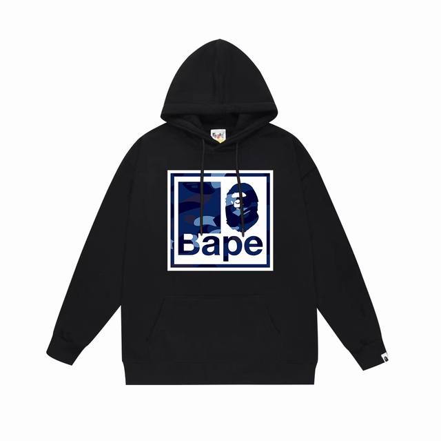 款号Sc706#毛圈 加绒 顶级版本 Bape 迷彩猿人头字母印花连帽卫衣 采用380克大毛圈430克银狐绒 落肩大版型 面料 质感柔软不起球 进口环保印花胶浆