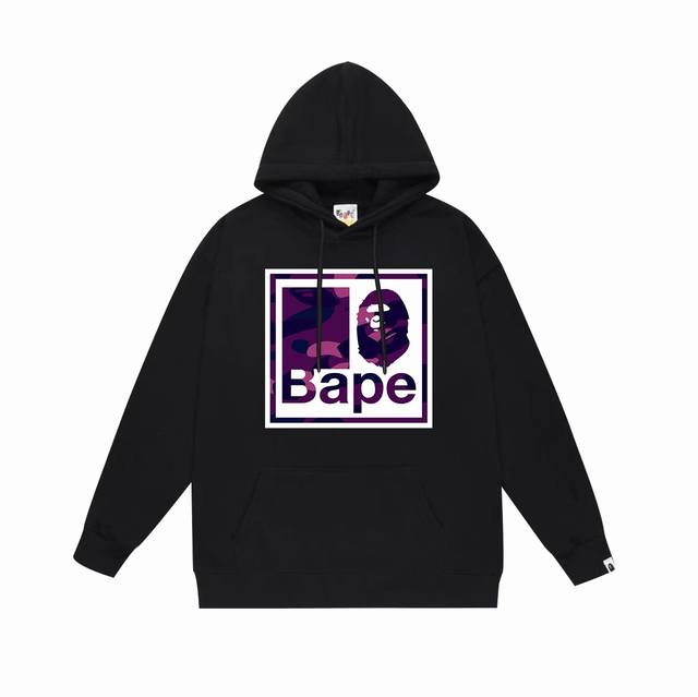 款号Sc706#毛圈 加绒 顶级版本 Bape 迷彩猿人头字母印花连帽卫衣 采用380克大毛圈430克银狐绒 落肩大版型 面料 质感柔软不起球 进口环保印花胶浆