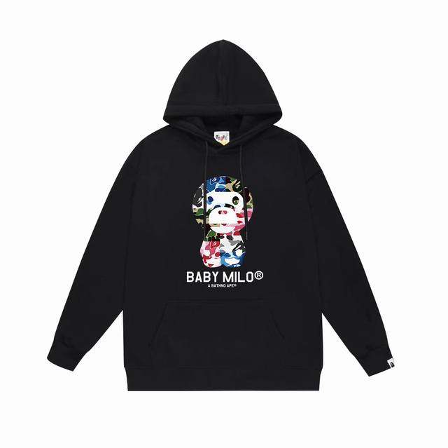 款号Sc693#毛圈 加绒 顶级版本 Bape Anc混合迷彩小猿印花连帽卫衣 采用380克大毛圈430克银狐绒 落肩大版型 面料 质感柔软不起球 进口环保印花
