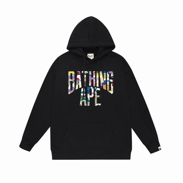 款号Sc691#毛圈 加绒 顶级版本 Bape 多色迷彩图案字母印花连帽卫衣 采用380克大毛圈430克银狐绒 落肩大版型 面料 质感柔软不起球 进口环保印花胶