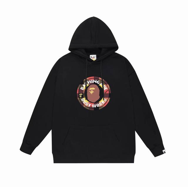 款号Sc672#毛圈 加绒 顶级版本 Bape 猿人头圆章字母印花连帽卫衣 采用380克大毛圈430克银狐绒 落肩大版型 面料 质感柔软不起球 进口环保印花胶浆