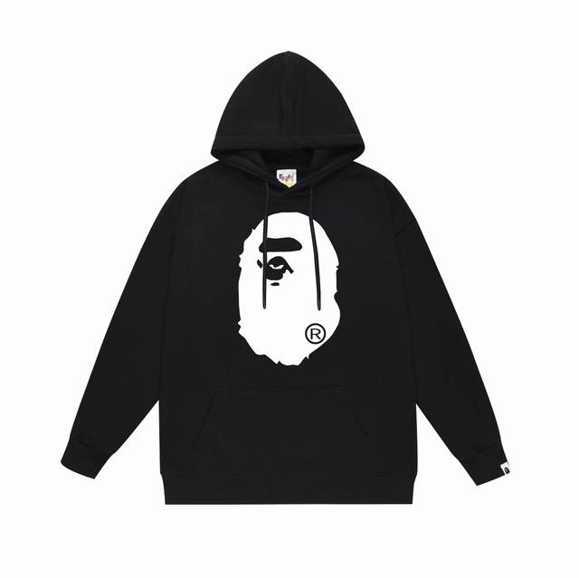 款号Sc668#毛圈 加绒 顶级版本 Bape 大猿人头双面图案印花连帽卫衣 采用380克大毛圈430克银狐绒 落肩大版型 面料 质感柔软不起球 进口环保印花胶