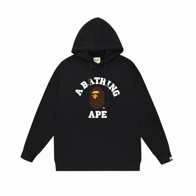 款号Sc657#毛圈 加绒 顶级版本 Bape 小猿人头字母印花连帽卫衣 采用380克大毛圈430克银狐绒 落肩大版型 面料 质感柔软不起球 进口环保印花胶浆