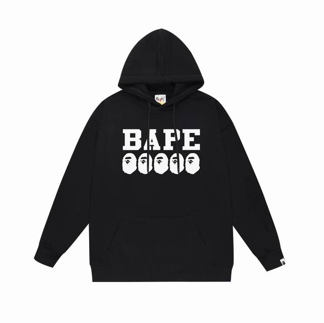 款号Sc649#毛圈 加绒 顶级版本 Bape 猿人头字母Logo印花连帽卫衣 采用380克大毛圈430克银狐绒 落肩大版型 面料 质感柔软不起球 进口环保印花