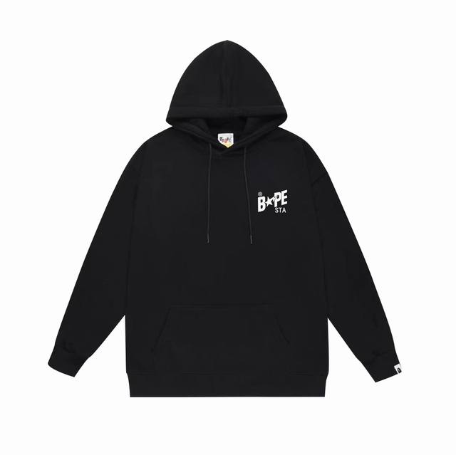 款号Sc644#毛圈 加绒 顶级版本 Bape Sta Illustration印花连帽卫衣 采用380克大毛圈430克银狐绒 落肩大版型 面料 质感柔软不起球