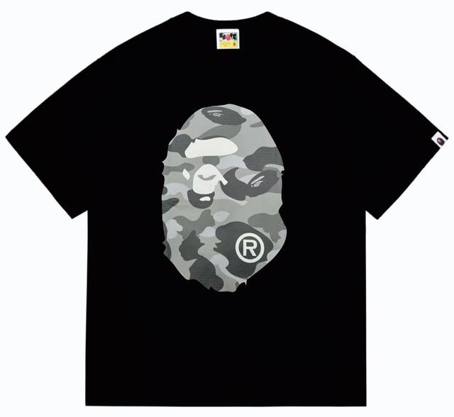 Sc252# 顶级版本 Bape 蜂巢迷彩字母大猿人头双面印花T恤 采用260克优质高织纯棉面料 双纱精梳 质感柔软不起球 进口环保印花胶浆 图案鲜明立体 品质