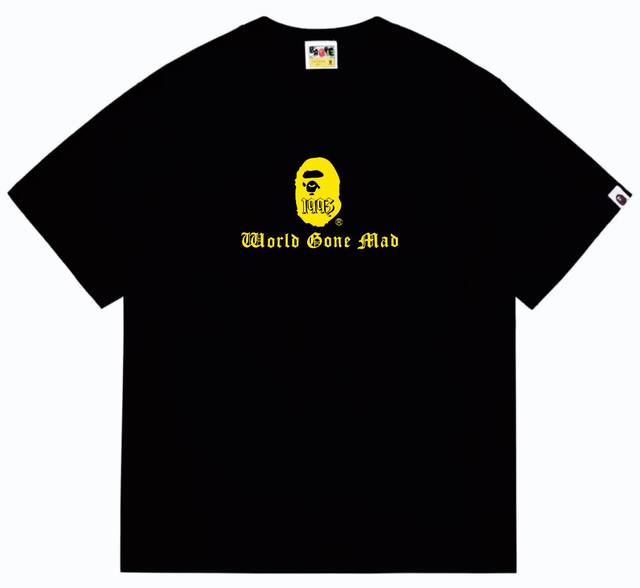 Sc250# 顶级版本 Bape 撞色猿人头字母印花短袖T恤 采用260克优质高织纯棉面料 双纱精梳 质感柔软不起球 进口环保印花胶浆 图案鲜明立体 品质男女同
