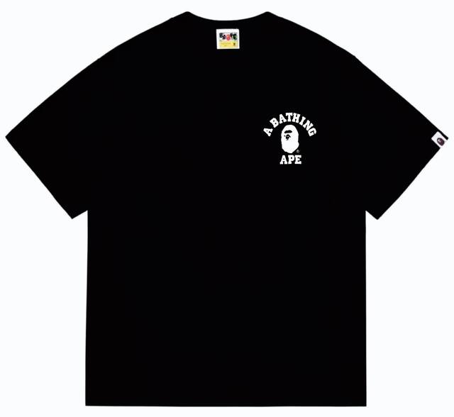 Sc248# 顶级版本 Bape 经典猿人头字母印花短袖T恤 采用260克优质高织纯棉面料 双纱精梳 质感柔软不起球 进口环保印花胶浆 图案鲜明立体 品质男女同