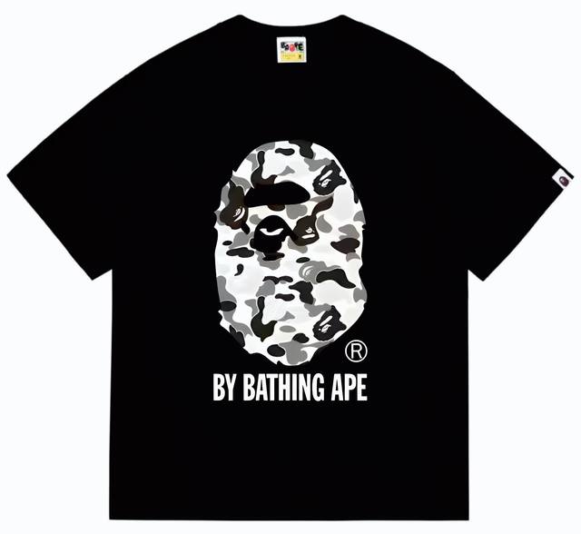 Sc261# 顶级版本 Bape经典迷彩猿人头字母印花短袖T恤 采用260克优质高织纯棉面料 双纱精梳 质感柔软不起球 进口环保印花胶浆 图案鲜明立体 品质男女