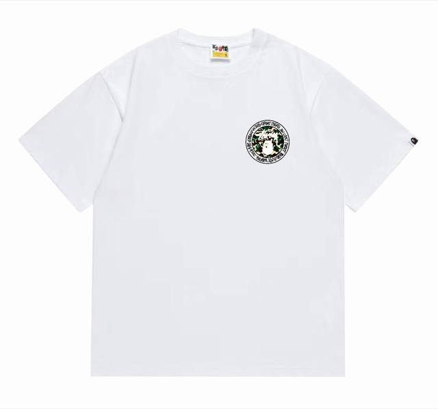 Sc219# 顶级版本 Bape×Stussy 联名斯图西字母猿人印花T恤 采用260克优质高织纯棉面料 双纱精梳 质感柔软不起球 进口环保印花胶浆 图案鲜明立