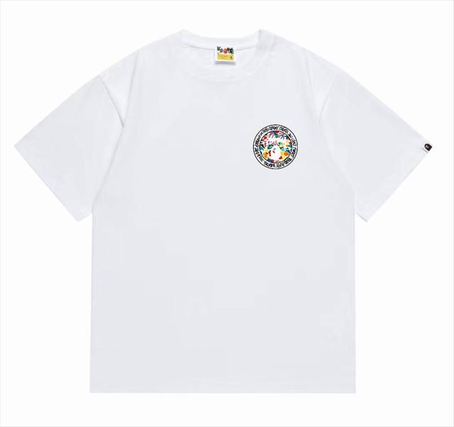 Sc217# 顶级版本 Bape×Stussy 联名斯图西字母猿人印花T恤 采用260克优质高织纯棉面料 双纱精梳 质感柔软不起球 进口环保印花胶浆 图案鲜明立