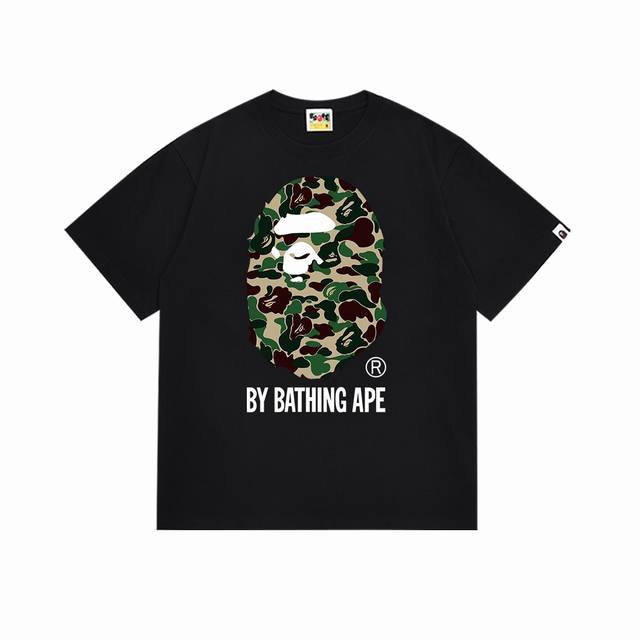 Sc151# 顶级版本 Bape 经典迷彩猿人头字母印花短袖T恤 采用260克优质高织纯棉面料 双纱精梳 质感柔软不起球 进口环保印花胶浆 图案鲜明立体 品质男