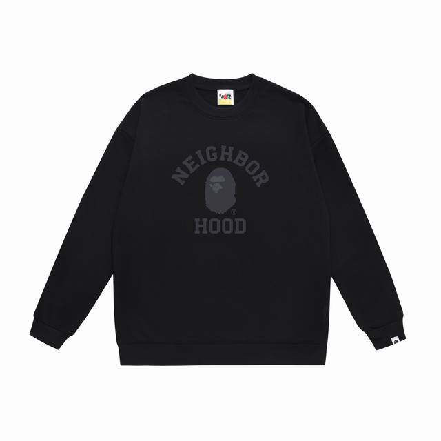 款号Sc440#毛圈 加绒90 顶级版本 Bape猿人头字母印花宽松圆领卫衣 采用350克大毛圈 落肩大版型 面料 质感柔软不起球 进口环保印花胶浆 图案鲜明立