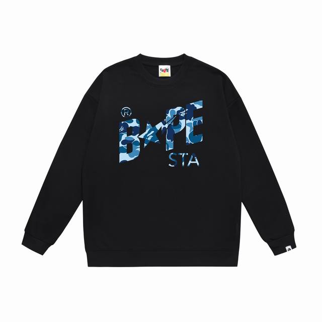 款号Sc416#毛圈 加绒90 顶级版本 Bape迷彩星标字母印花圆领卫衣 采用350克大毛圈 落肩大版型 面料 质感柔软不起球 进口环保印花胶浆 图案鲜明立体
