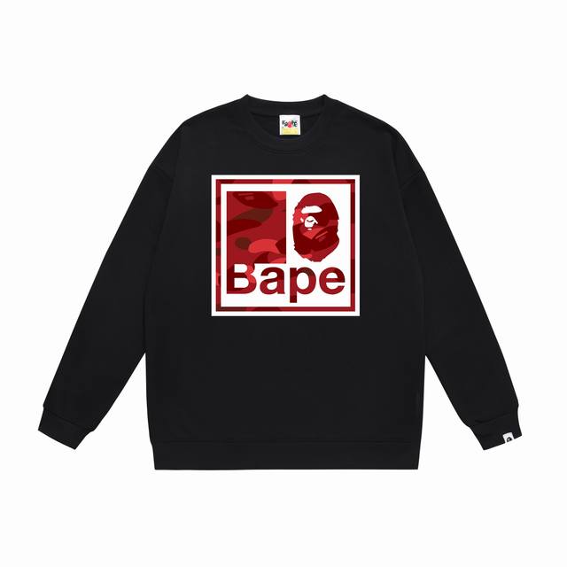款号Sc406#毛圈 加绒90 顶级版本 Bape迷彩猿人头字母印花圆领卫衣 采用350克大毛圈 落肩大版型 面料 质感柔软不起球 进口环保印花胶浆 图案鲜明立