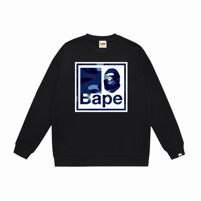 款号Sc406#毛圈 加绒90 顶级版本 Bape迷彩猿人头字母印花圆领卫衣 采用350克大毛圈 落肩大版型 面料 质感柔软不起球 进口环保印花胶浆 图案鲜明立